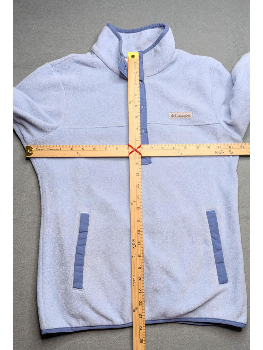 Columbia Jacket Womens Small Blue Fleece Half Snap Pullover Pockets Outdoor - Picture 5 of 9